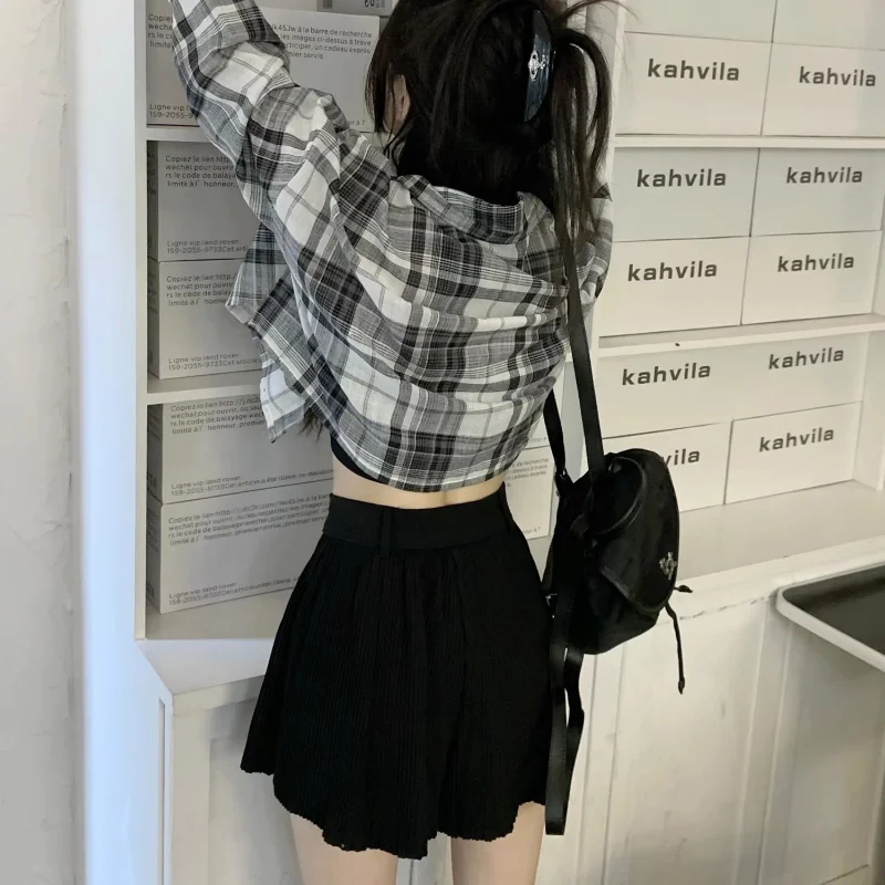 Black Pleated Skirt Shorts for Women Korean Dongdaemun 2023 Summer High Waist Sexy Mini Skirt A-line Casual All-match Shorts - Image 5